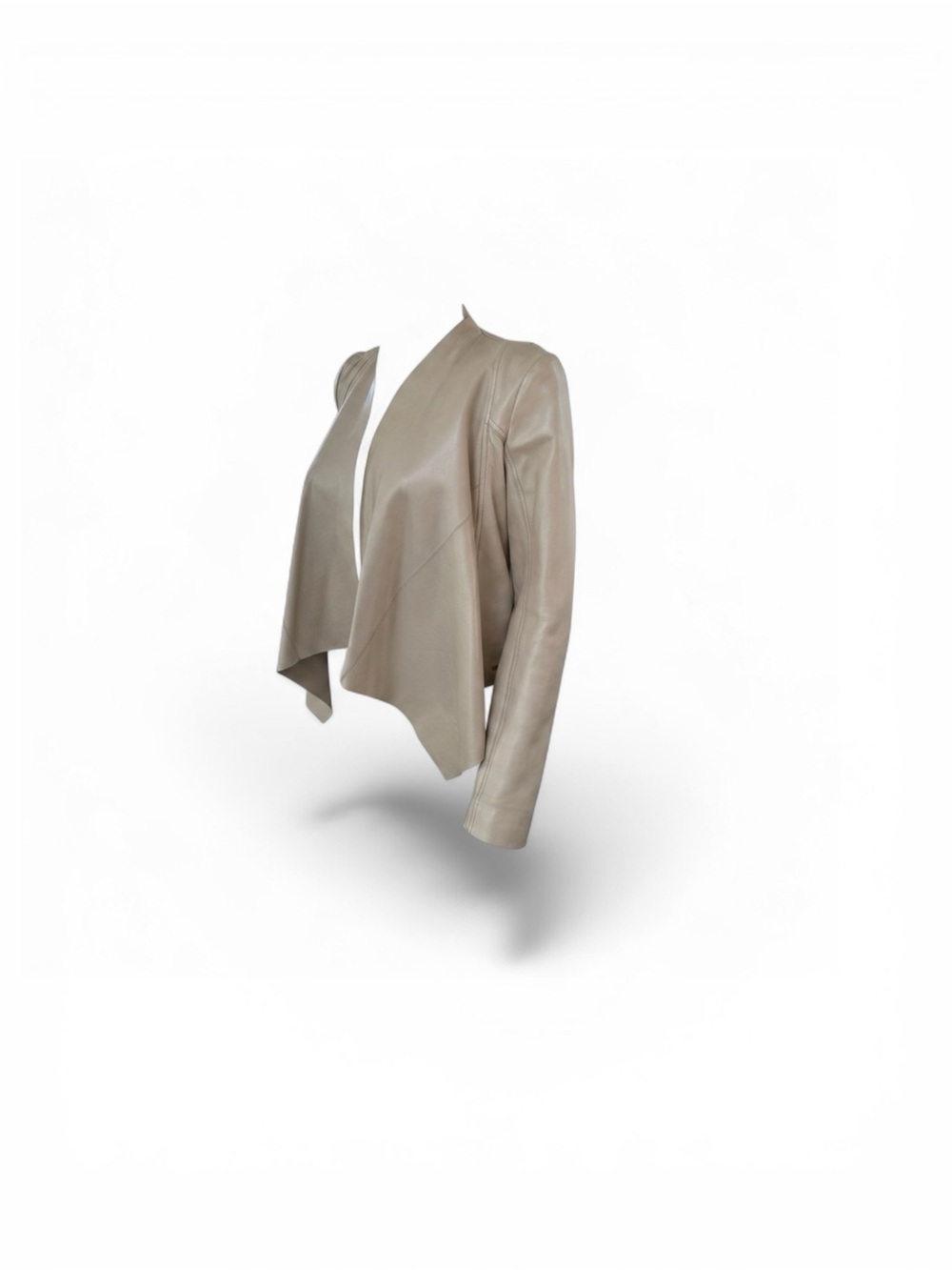 Hugo Boss Cream Draped Leather Jacket